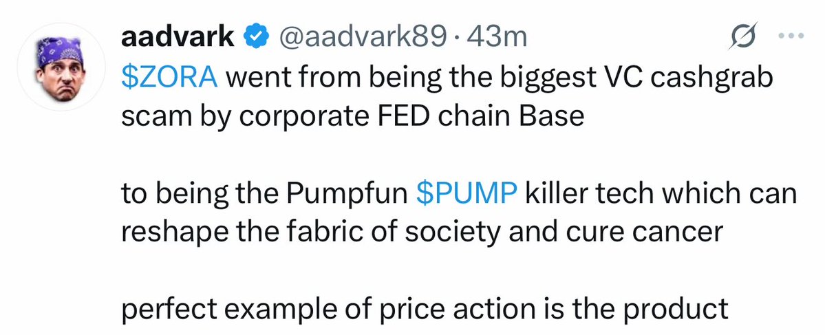 AnonVee_'s tweet image. It’s quite funny how ZORA went from being the most hated token just a few months back to now being the most loved token on the timeline
your token price going up remains the most effective marketing tool