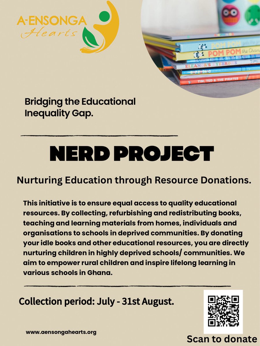 aensongahearts's tweet image. Let&apos;s Collaborate:
If you have resources to donate or want to learn more about the project

Get in touch with us:
- Call: 0247806393
- DM/Message: Our social media pages
- Email: aensongahearts@gmail.com

#NERDPROJECT #bridgingtheinequalitygap #F2DProject #SDG4  #Aensongahearts