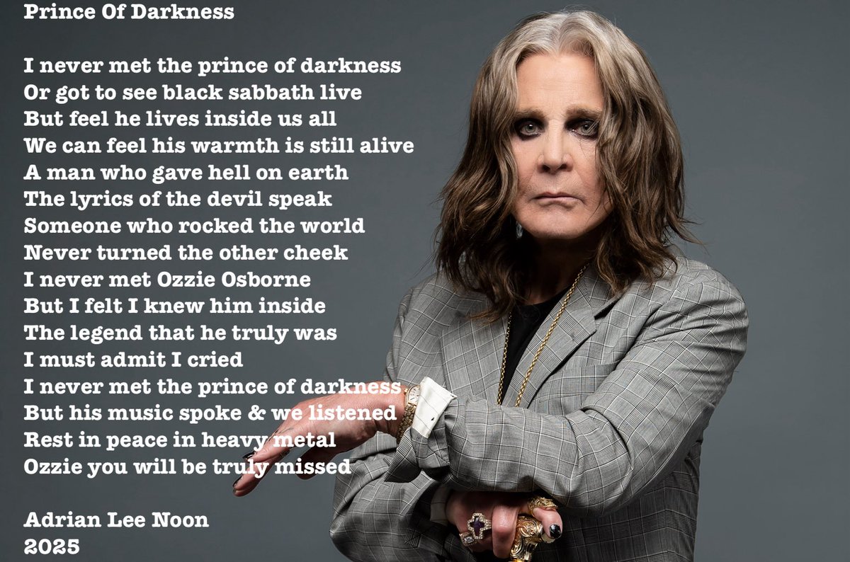 A poem I’ve just written, a man who touched our soul R.I.P. <a href="/OzzyOsbourne/">Ozzy Osbourne</a>