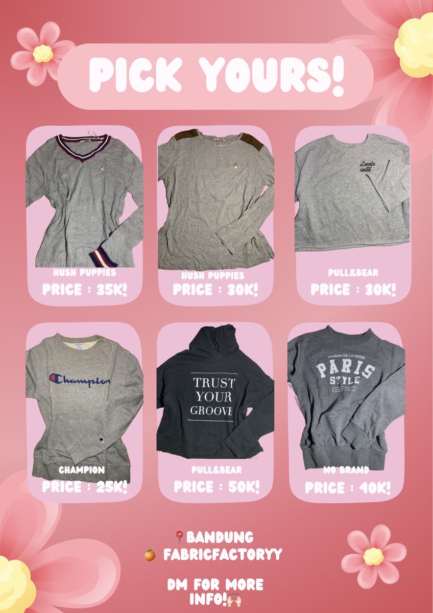 cocoabutterrrhh's tweet image. wts penjualan pribadii ada brand hush puppies,pull and bear, dan champion
CO bisa lewat 🍊
BURUANN KEBURU KEHABISANN
more info dm sajaa 🤓🤓🫰🏻💓💓