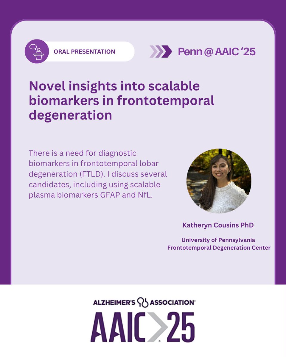 PennFTDCenter's tweet image. The Alzheimer's Association International Conference has officially kicked off! Penn staff are attending and presenting their latest findings with posters and presentations throughout the week! #AAIC25 #PennatAAIC25