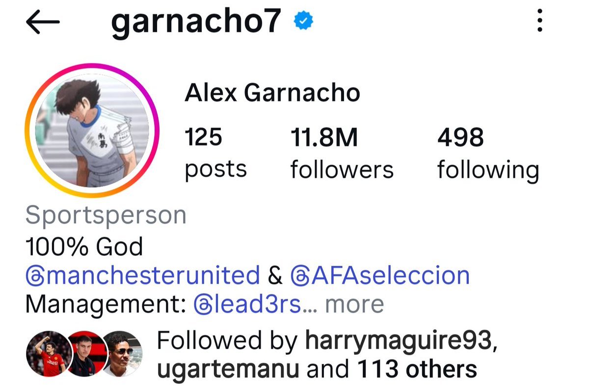 Manchester96622's tweet image. Now Alex Garnacho on instagram