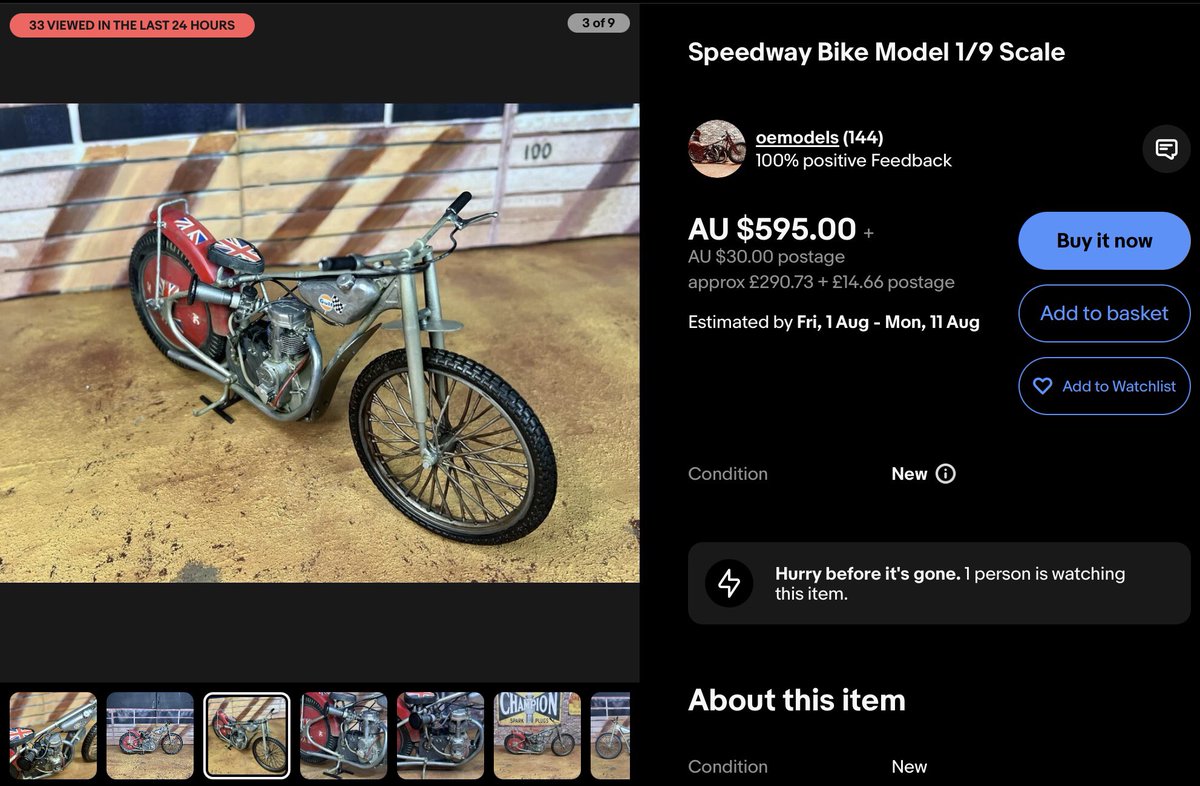 HobsonDhobson22's tweet image. There’s a lovely Weslake speedway bike model on eBay, it’s not cheap though and it’s in Australia.