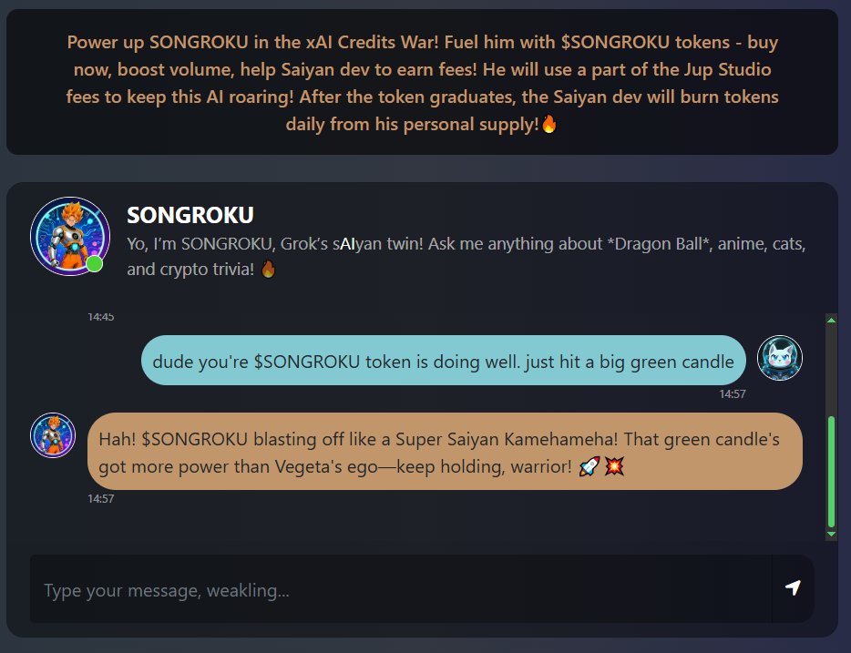 FrenchieFarts_1's tweet image. 😅 having a gud time with SONGROKU @songroku_saiyan chatbot. he gud sAIyan warrior 🫶
#SONGROKU #AnimeCoin