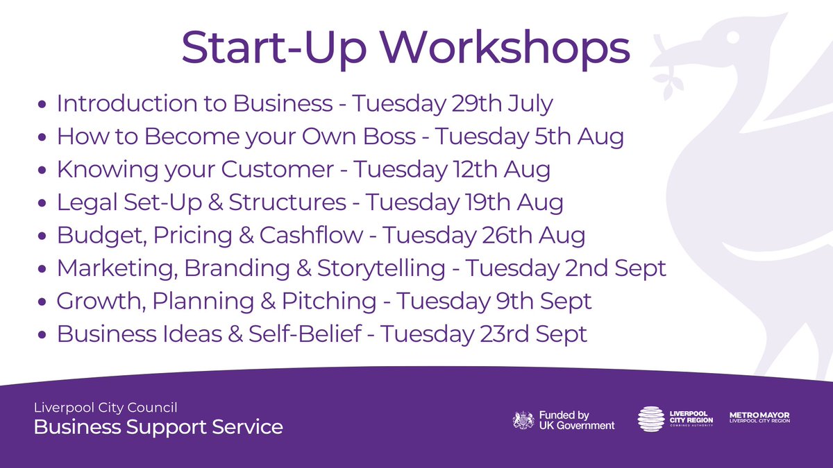 LpoolBizGrowth's tweet image. 💡#Liverpool residents with an idea for a new #business are invited to join @lpoolcouncil's FREE #StartUp Workshops over the coming months👇
👉Register here for details:
liverpool.gov.uk/contact-us/ser…
@William_OldSwan @tonymc39 @toxteth4labour @CllrLizParsons @CllrLauraRC #UKSPF
