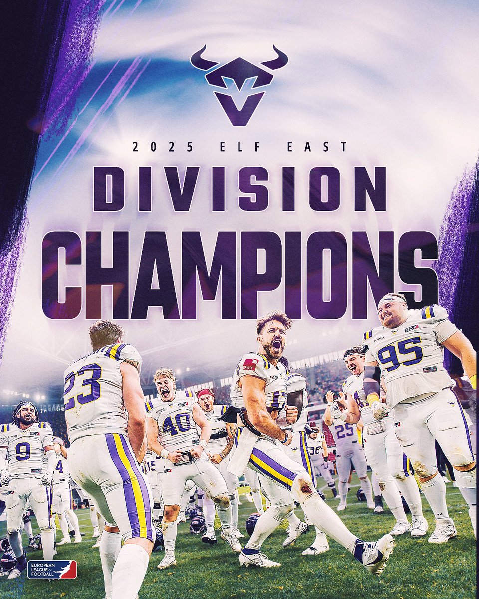 ViennaVikings's tweet photo. For the forth time in a row: Division Champs, baby!
💜😤🙏🏽 #HistoryWritten
#EastDivisionChampions #ELF2025 #ViennaVikings #PurpleReign
👨🎨 fi.skalski 📸 @HJirgal https://t.co/5BtgNcE6qb