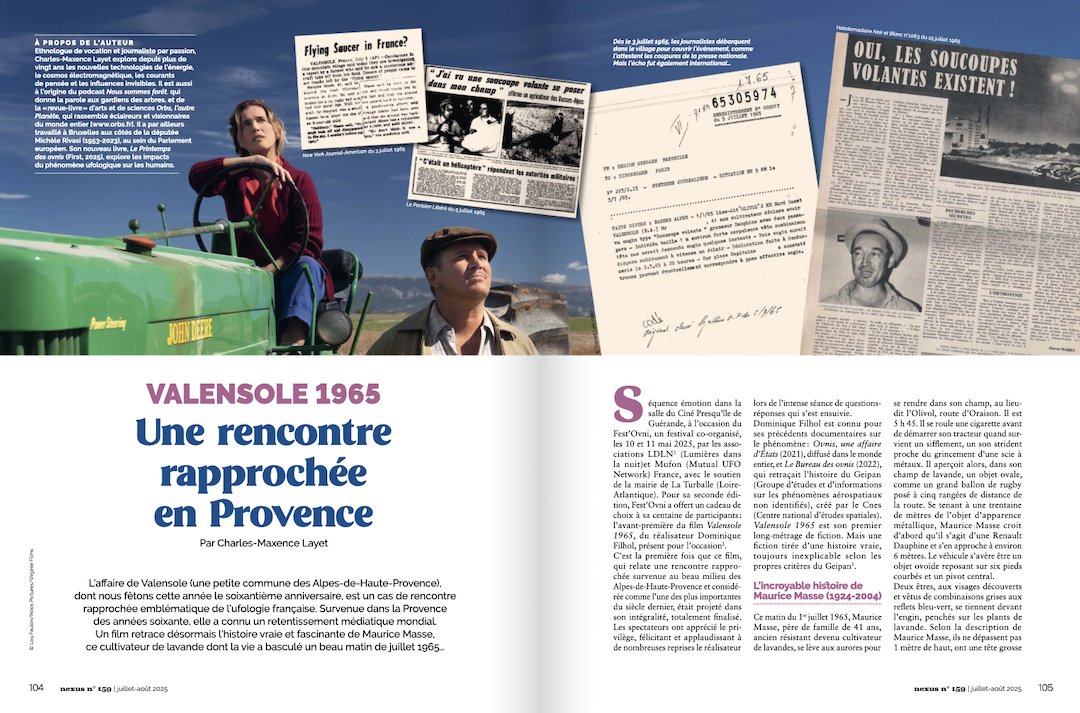 MagazineNexus's tweet image. Valensole, 1965. Une rencontre qui défie la logique.
Le témoignage de Maurice Masse, raconté dans Nexus n°159.
À lire ici 👉 magazine.nexus.fr/n159
Photos de l’article : ©Lou Faulon/Noos Pictures/Virginie Films