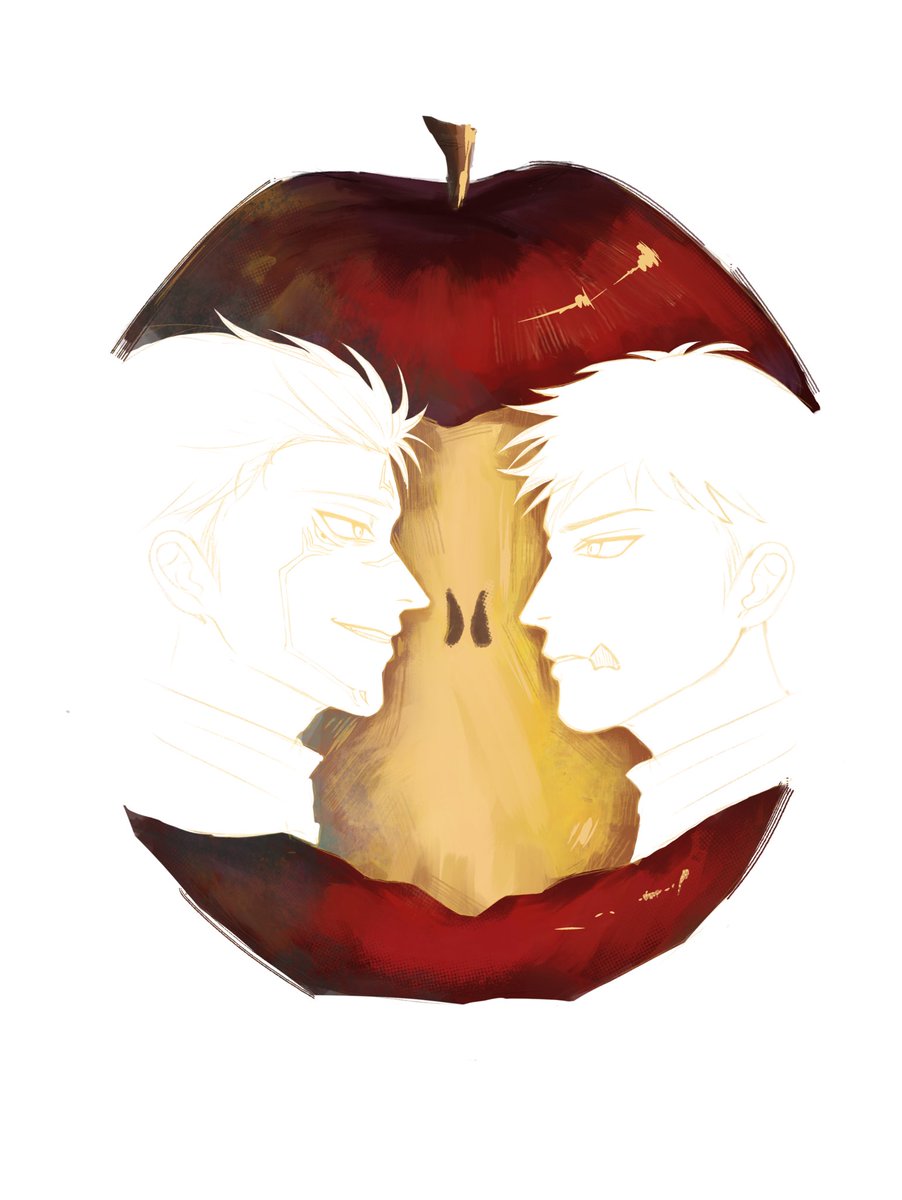 stllrchld's tweet image. sukuna and yuuji apple trend #呪術廻戦