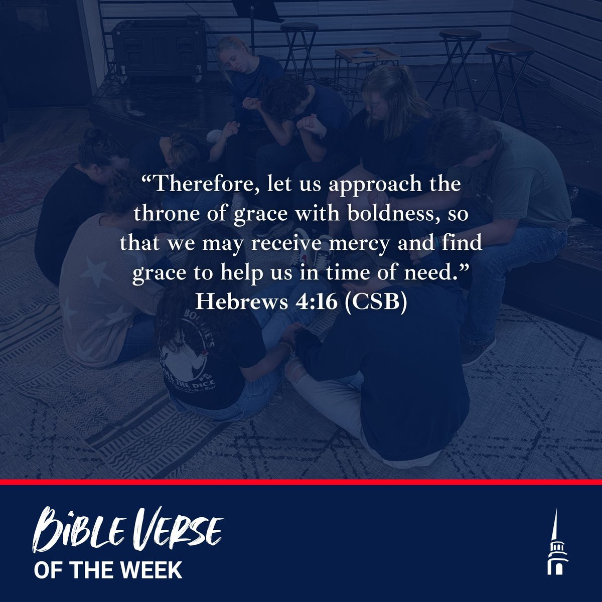 “Therefore, let us approach the throne of grace with boldness, so that we may receive mercy and find grace to help us in time of need.”
Hebrews 4:16 (CSB)
•
#BibleVerse #VerseOfTheWeek #GoFurtherBU