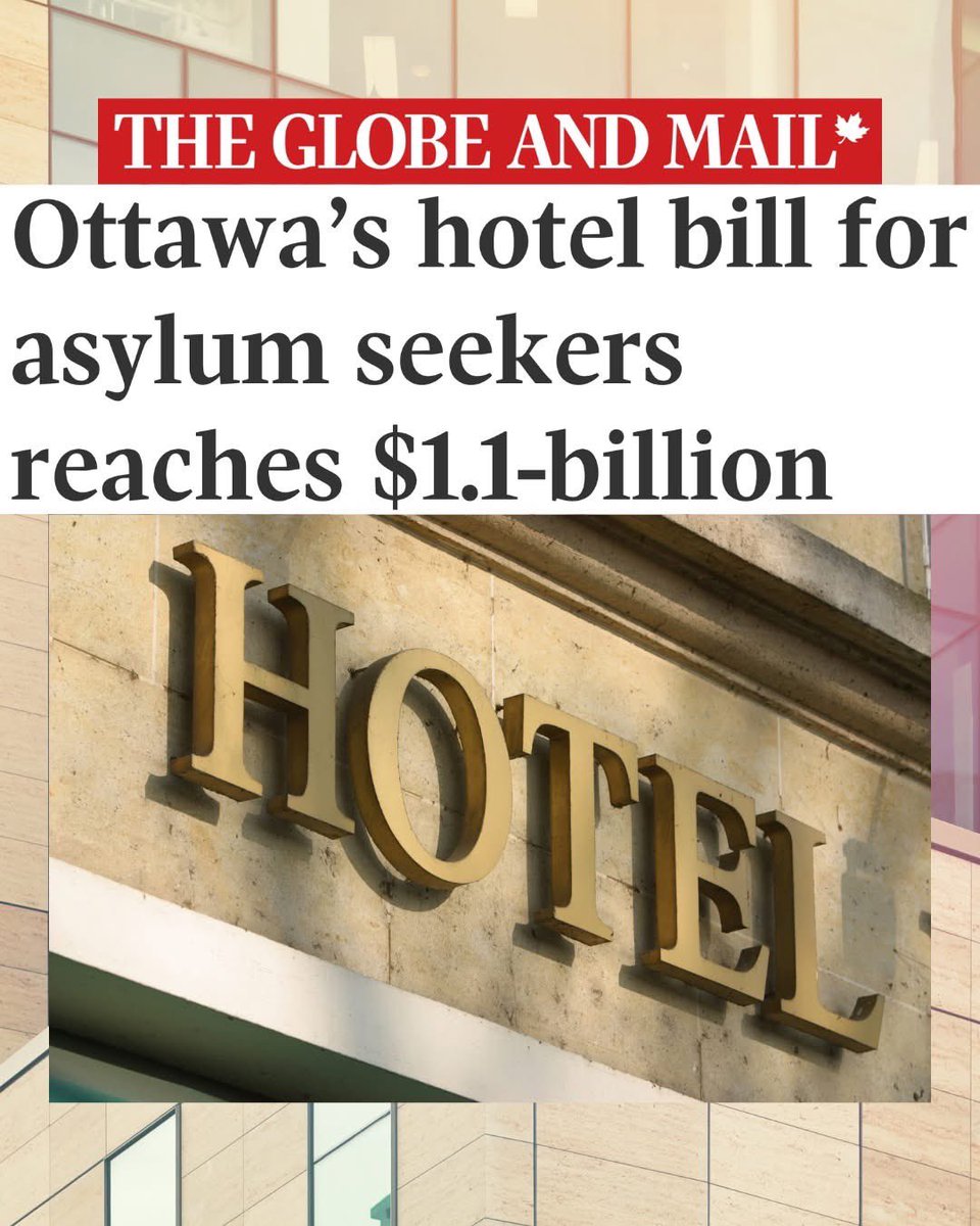 🚨 OUTRAGE ACROSS CANADA: $1.1 BILLION HOTEL BILL FOR ASYLUM SEEKERS — AND COUNTING

Published by The Globe and Mail, the headline says it all:
🟥 “Ottawa’s hotel bill for asylum seekers reaches $1.1-billion.”

While Canadian seniors struggle to afford groceries, families face