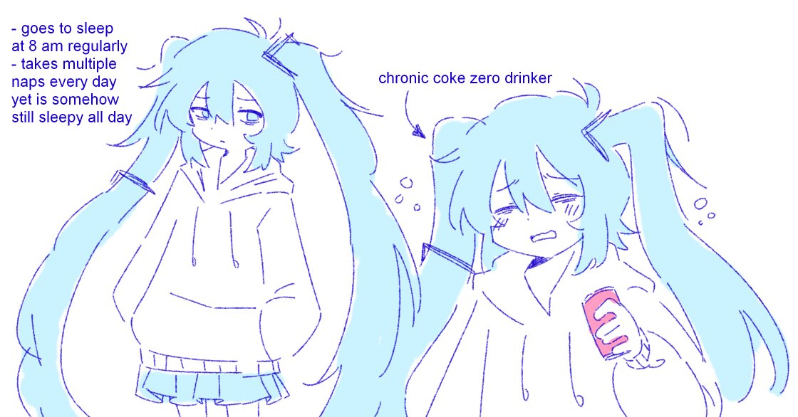 adricheri_art's tweet image. i felt tired today, so i doodled miku being tired too...