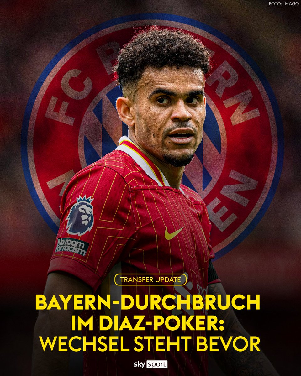 Durchbruch in den Verhandlungen! 🚨 Für Diaz wird Bayern aller Voraussicht nach eine Ablösesumme in Höhe von bis zu 75 Millionen Euro an den FC Liverpool überweisen. 💰

⏳ Noch sind letzte Details im Poker um den kolumbianischen Flügelspieler zu klären. 

✍️ Diaz wird in München