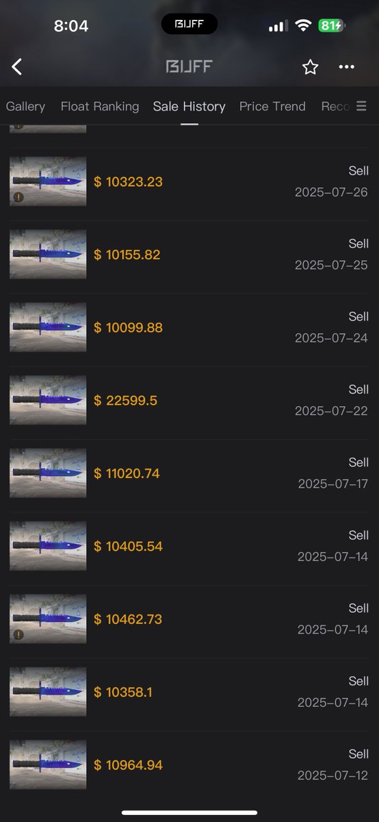 DoSeDcsgo's tweet image. Special M9 Sapphire pattern sold on buff! Pattern 180 ~$22,599 USD
Are these the new glaciers!?!?!