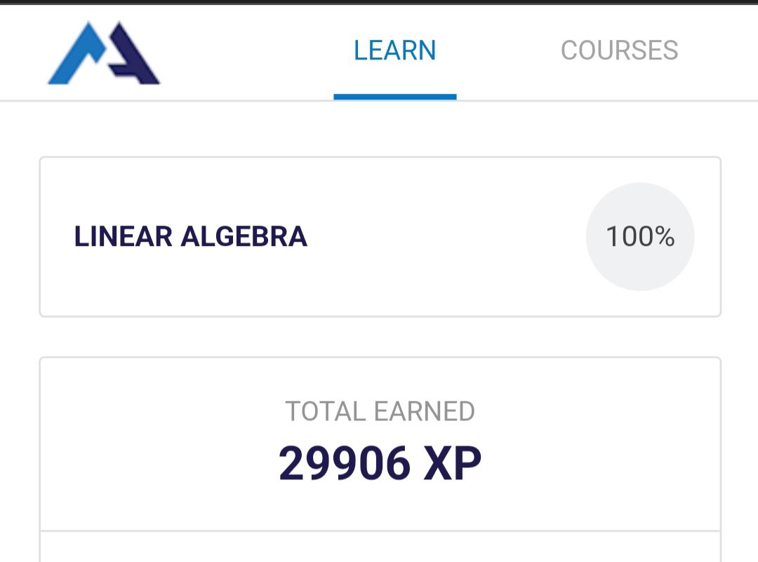 finished linear algebra