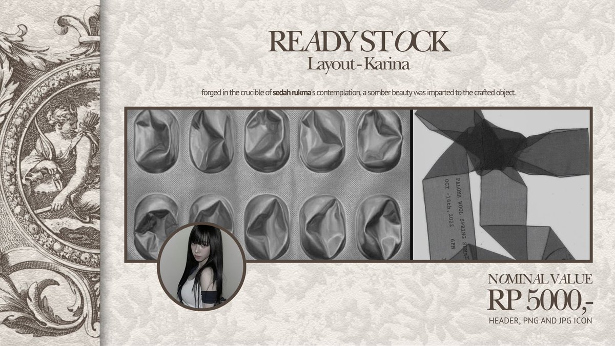 sedahrukma's tweet image. Help rt/repost? Thank you!

New drop 6 layout - Karina, priced at RP 5,000,-/each includes png and jpg icon. Don’t hesitate to knock my DM if you’re interested.

#zonauang #zonajajan