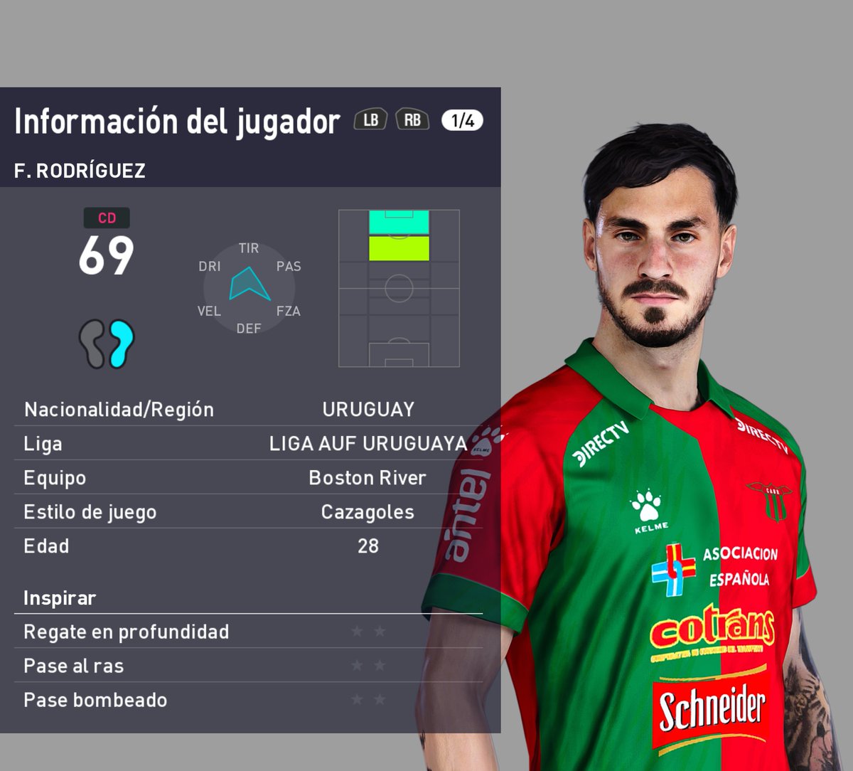 FabriFacemaker's tweet photo. Facundo Rodríguez (tattoo provisorio) - PES 2021 PC
By_FabriFacemaker
Kit FranKitmaker
#FacundoRodriguez #BostonRiver #PES #PES2021 #CampeonatoUruguayo https://t.co/1ECZTeRZWu