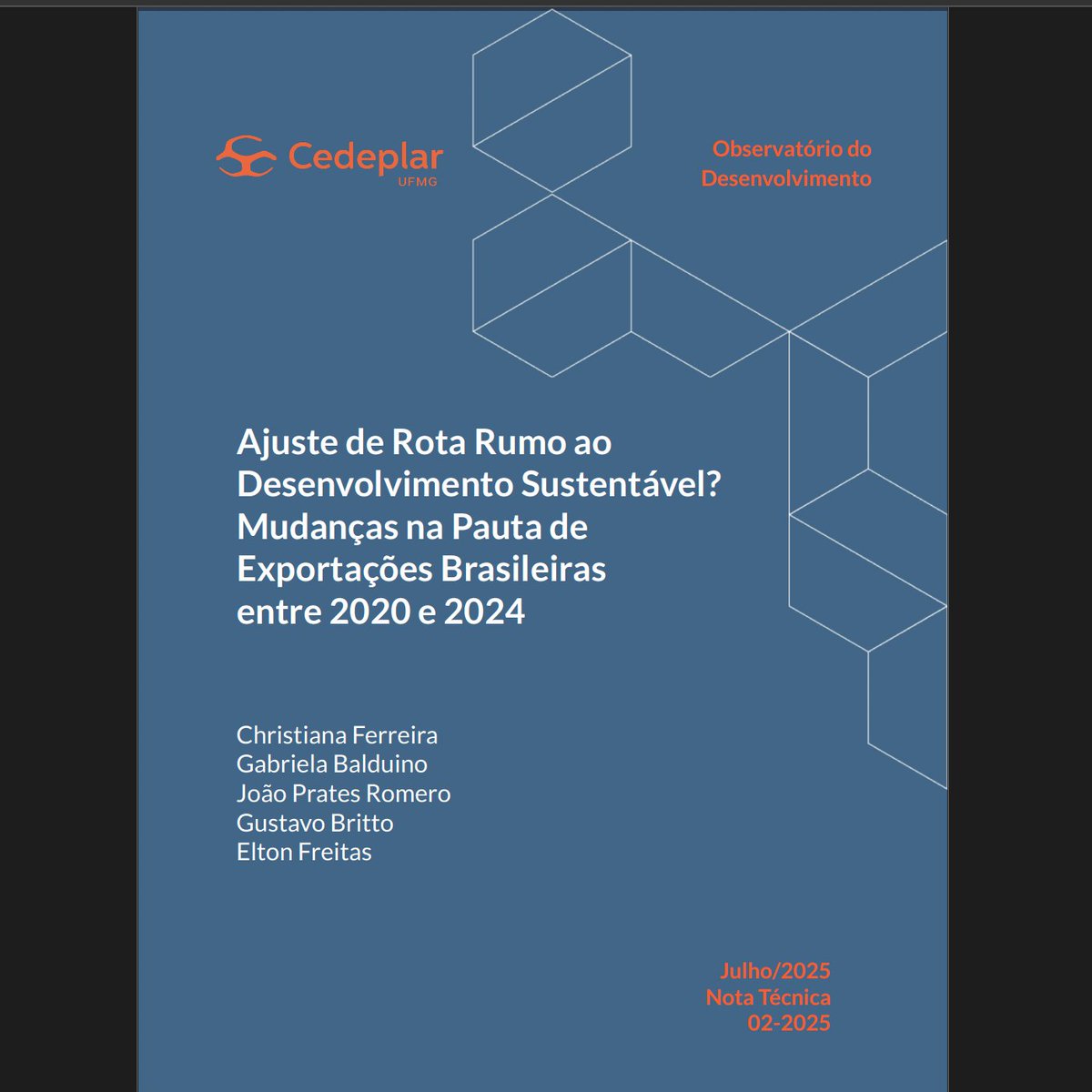 1/15 🚨NOVA NOTA TÉCNICA do ObD🚨

A nota analisa as exportações brasileiras de 2020 a 2024.

Os dados indicam uma inflexão com o gov Lula, com aceleração das exportações de média/alta tecnologia e maior proteção ambiental, com queda de exportações de madeira e ouro.

Segue o fio