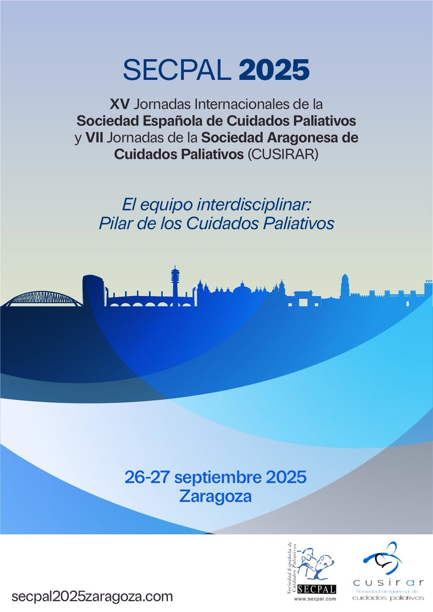 secpal_'s tweet image. 👋🏼 En las XV Jornadas de #SECPAL y VII de @CusirarAragon abordaremos los #cuidadospaliativos desde miradas innovadoras, sumando al enfoque clínico la voz de periodistas, pacientes, economistas, farmacéuticos, investigadores, docentes... No te lo pierdas 👉 secpal2025zaragoza.com