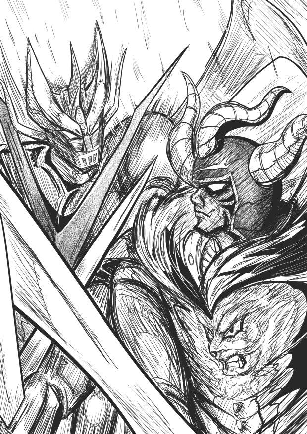 nemuiyorun5656's tweet image. グレートマジンガー対暗黒代将軍･x･＜急に50年前の作品に飛ぶ！？