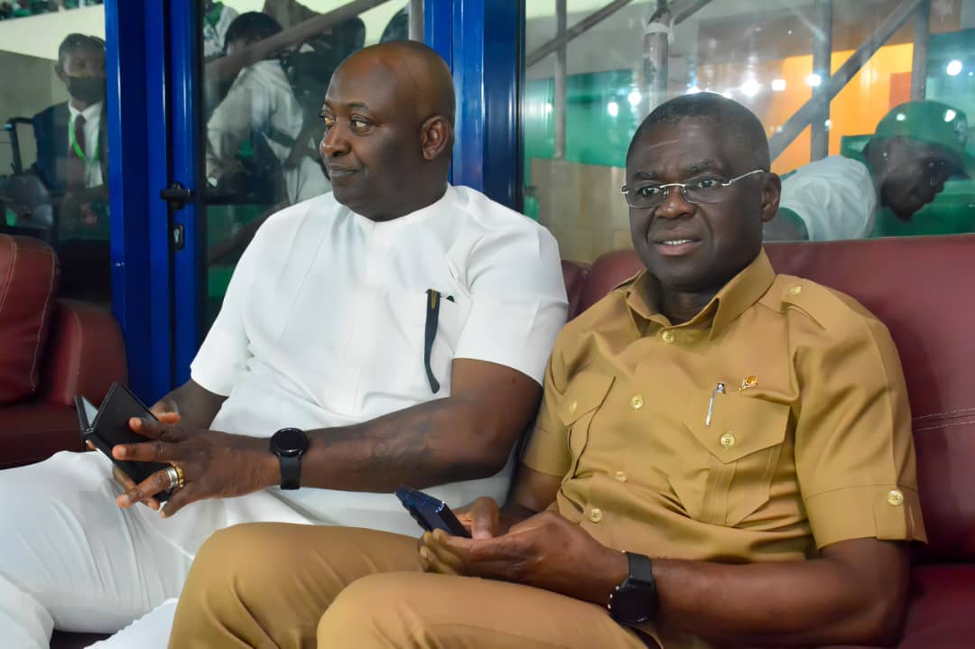 Our Chairman, Chikelue Iloenyosi with Chairman of NIS, Philip Shaibu,
Special Adviser to the President on Grassroots Sports Dev Adeboye Adeyinka,
Lagos HoR member at a function in Abuja.