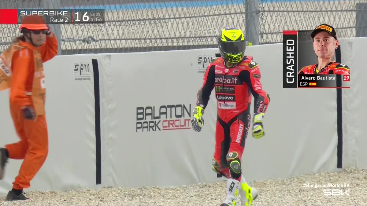 WorldSBK (@worldsbk) on Twitter photo WHAT A DRAMA🤯
<a href="/19Bautista/">Alvaro Bautista Arce</a> is down while fighting for the podium in Race 2💥
#HungarianWorldSBK 🇭🇺 WHAT A DRAMA🤯
<a href="/19Bautista/">Alvaro Bautista Arce</a> is down while fighting for the podium in Race 2💥
#HungarianWorldSBK 🇭🇺