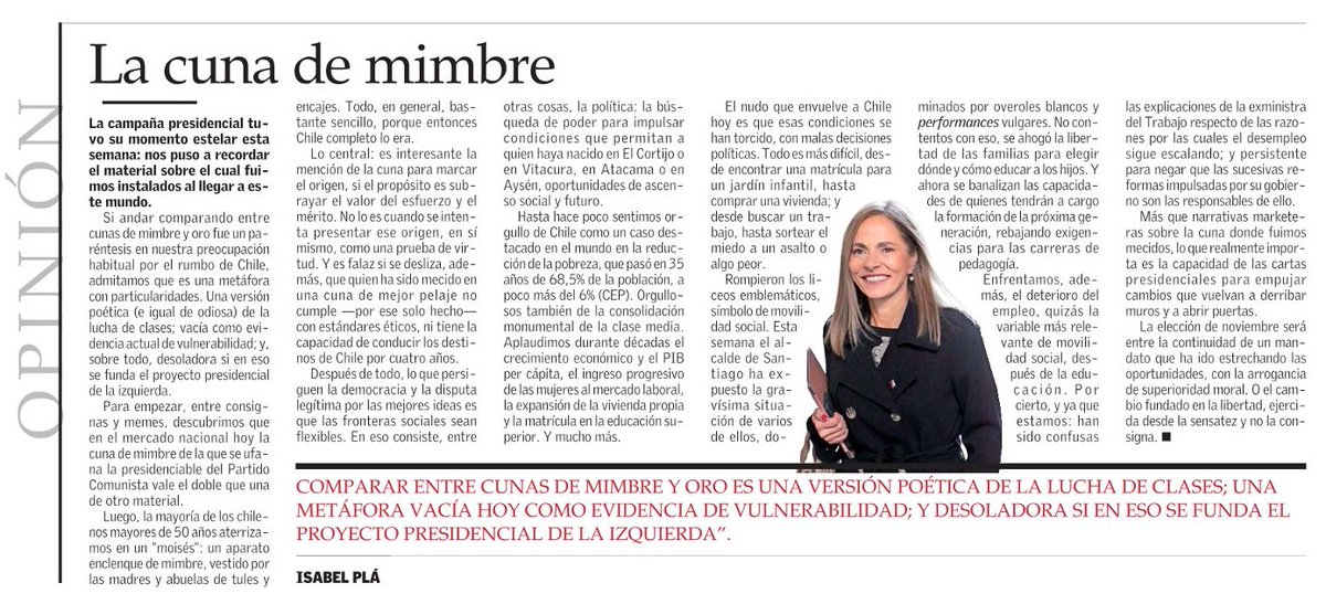 cbarriaz's tweet image. Querido diario:
Leamos la columna de @isabelpla .
Levántate Chile 🇨🇱