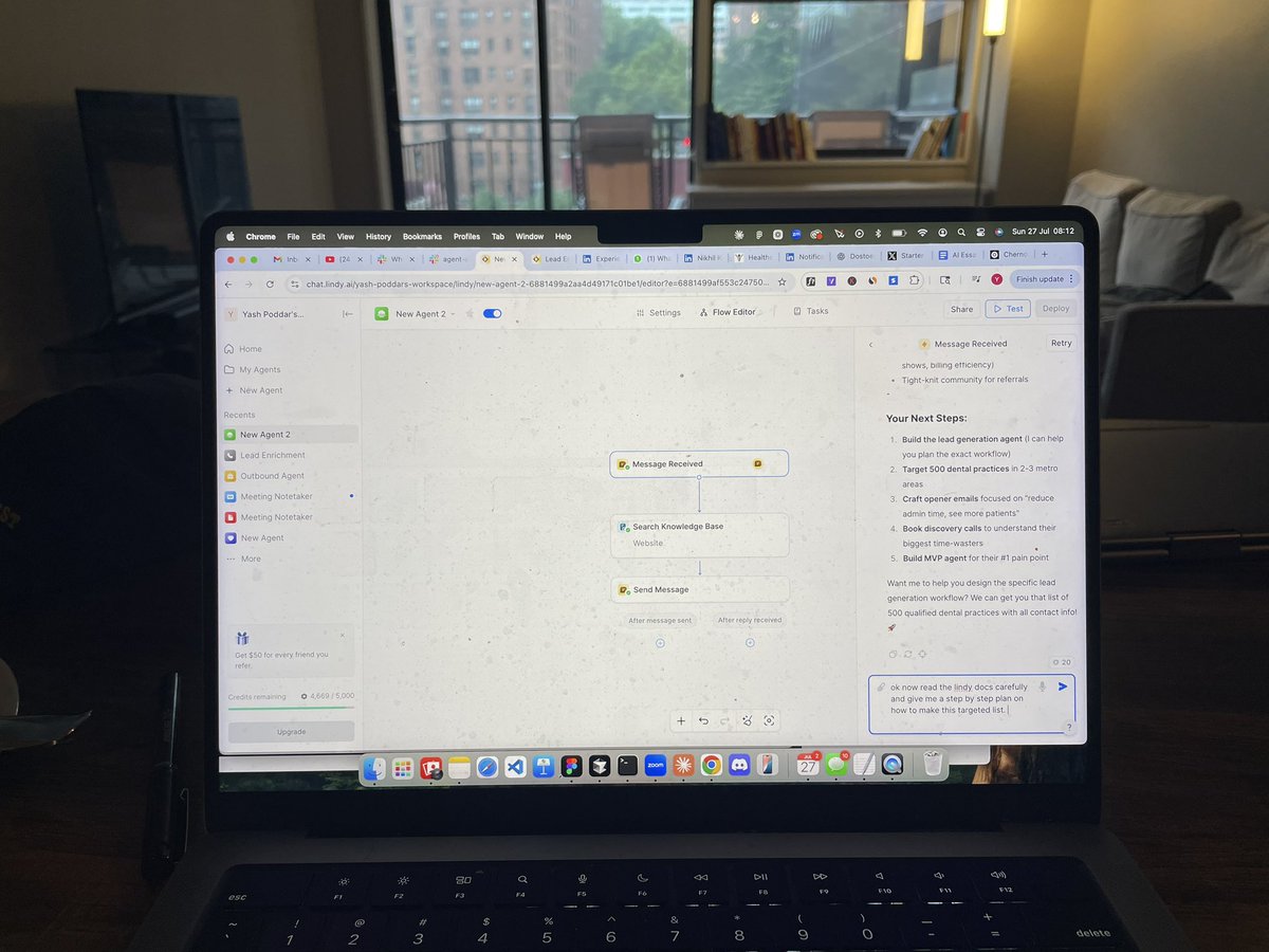 Deep work session with <a href="/getlindy/">Lindy</a>. 

Trying to generate highly targeted lead lists.