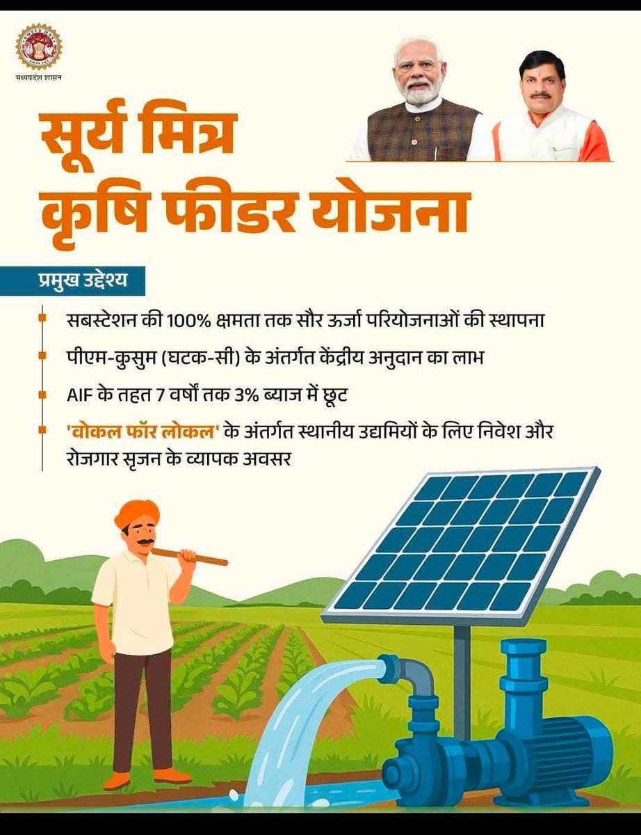 #SuryaMitraKrishiFeederYojana #RenewableEnergy #SolarEnergyProjects #AIFScheme #CentralGovernmentSubsidy #SustainableAgriculture #Mppkvvcl #Mpebindore #Westdiscom