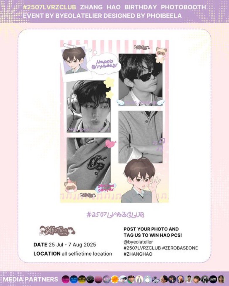 doubleBmine's tweet image. my campus crush: 2507LVRZCLUB

— ZEROBASEONE Zhang Hao Birthday Frame Photobooth Event by @byeolatelier

🗓️ 25 Jul - 7 Aug 2025
📍 Selfietime @selfietimeid

take and post your photo using hastag to win hao official pc #2507LVRZCLUB #ZHANGHAO #장하오 #ZEROBASEONE