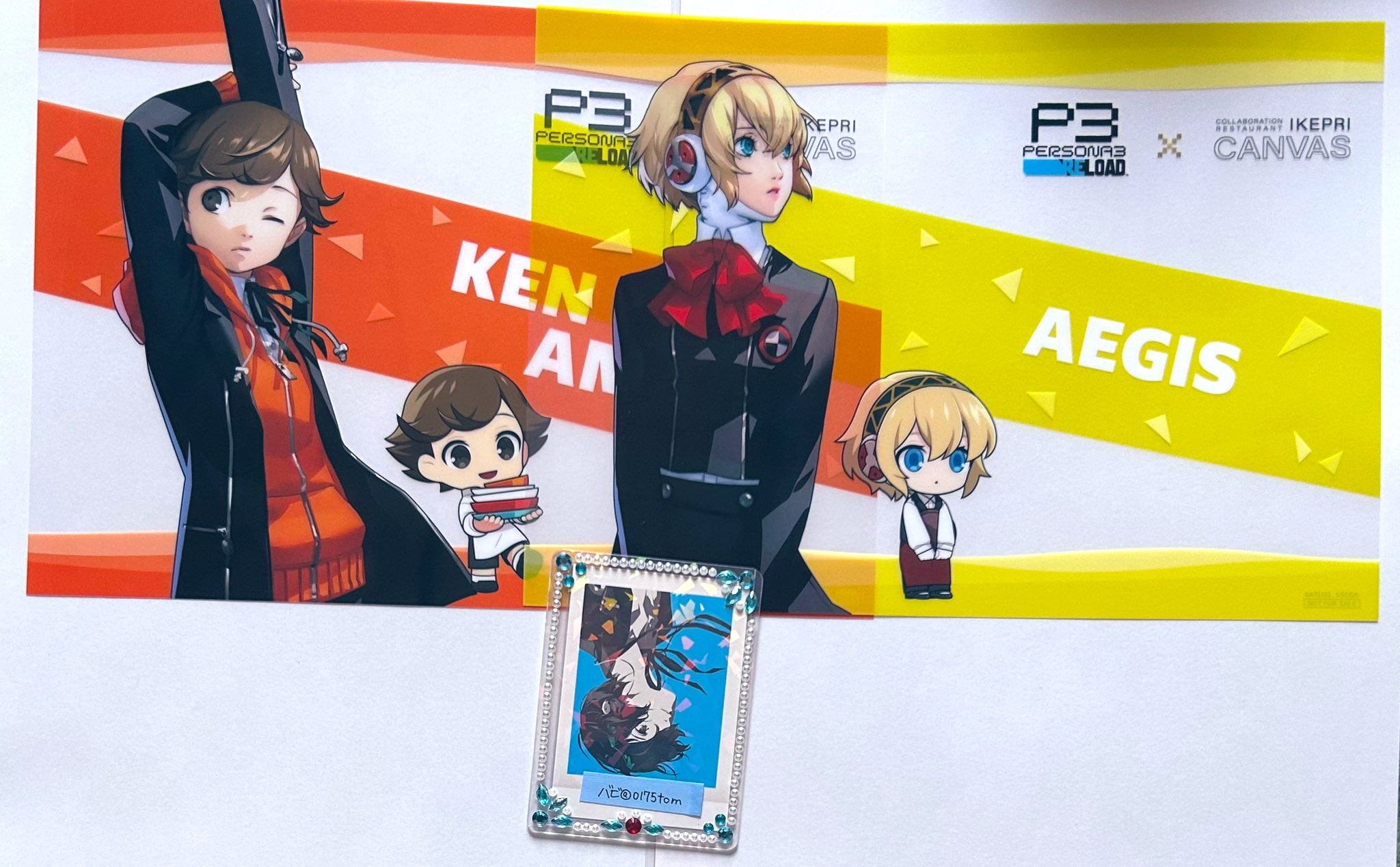 送料込ペルソナ3 IKEPRI CANVAS 後半 ランチョンマット 主人公 ペルソナ3 IKEPRI CANVAS コラボカフェ 桐条美鶴 ランチマット