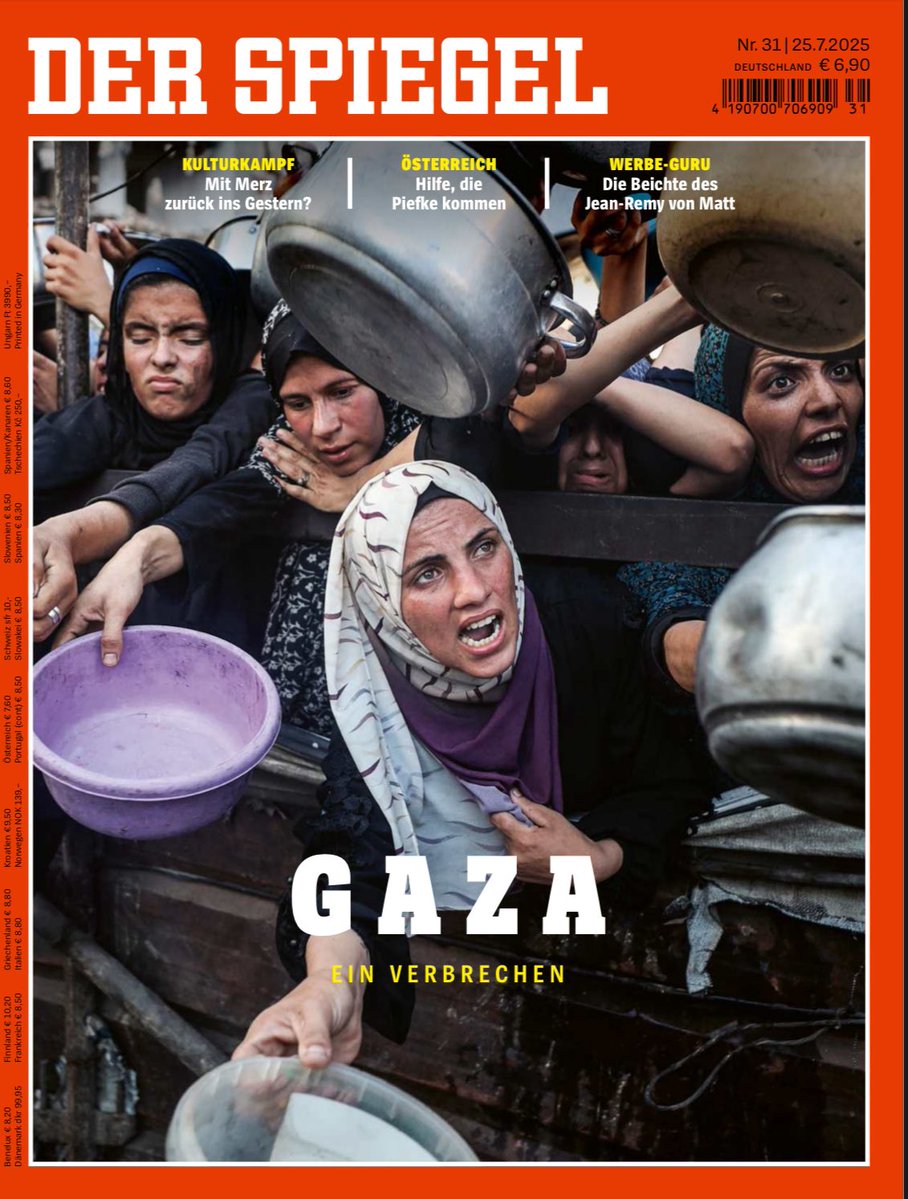 mathieuvonrohr's tweet image. Harrowing @derspiegel cover story (in English, no paywall) on the starvation in Gaza: “Gaza - A Crime”spiegel.de/international/…