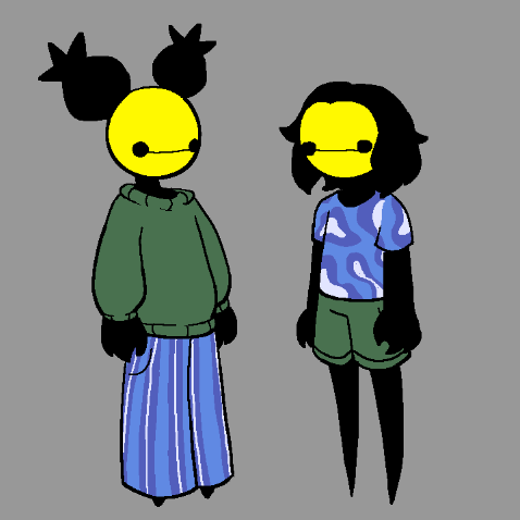 ShellPluck's tweet image. Realized recently that my two main home outfits are just colorswapped between each other