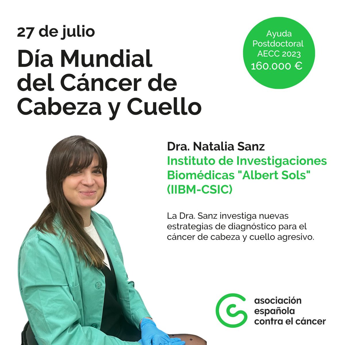 ContraCancerMA's tweet image. “El proyecto busca encontrar nuevos bio marcadores para el cáncer escamoso de cabeza y cuello, que nos acerquen a una medicina personalizada. Este tipo de cáncer es uno de los más agresivos y está en aumento en los últimos años” Dra. Natalia Sanz #DiaMundialCancerCabezayCuello