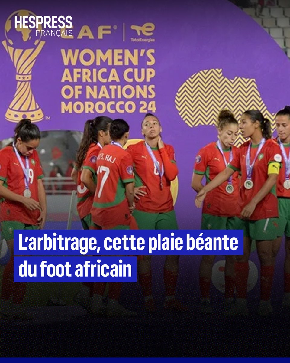 HespressFr's tweet image. Encore une fois, le Maroc paie le prix fort. Battues 3‑2 par le Nigeria en finale de la CAN féminine 2025, les Lionnes de l’Atlas, qui ont certes une responsabilité dans l’issue du match, ont néanmoins subi une série de décisions arbitrales contestables qui ont changé le cours du…