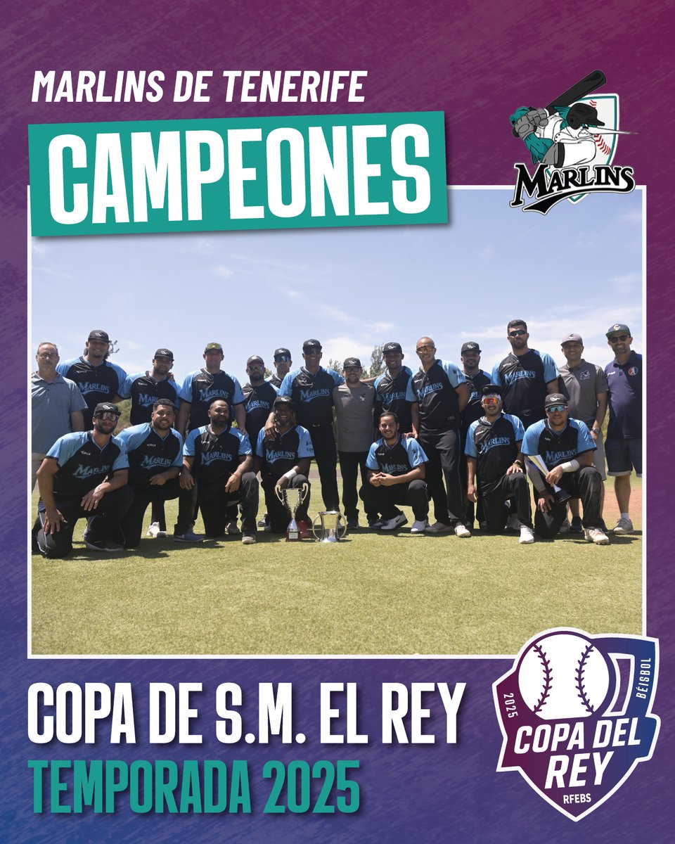 RFEBS's tweet image. MARLINS, CAMPEÓN DE COPA 🏆
Marlins de Tenerife se ha proclamado hoy como campeón de la Copa de S.M. El Rey tras batir a Astros en la gran final celebrada en Valencia 🔥
El equipo tarifeño firma el triplete tras haber conseguido la Liga y la Copa de Europa 👏🏼
¡Enhorabuena! 💪🏼