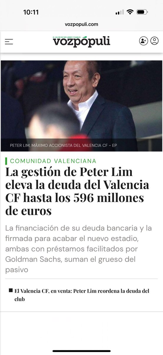 josean0728's tweet image. Hola @mjosecatala el día que este señor se vaya del Valencia CF y se abra el cajón de las deudas contraídas ocasionará un colapso económico que nos vamos a llevar a la cabeza tod@s los valencianistas

Es USTED valencianista? Se lo digo porque entonces se lo recordaré a DIARIO