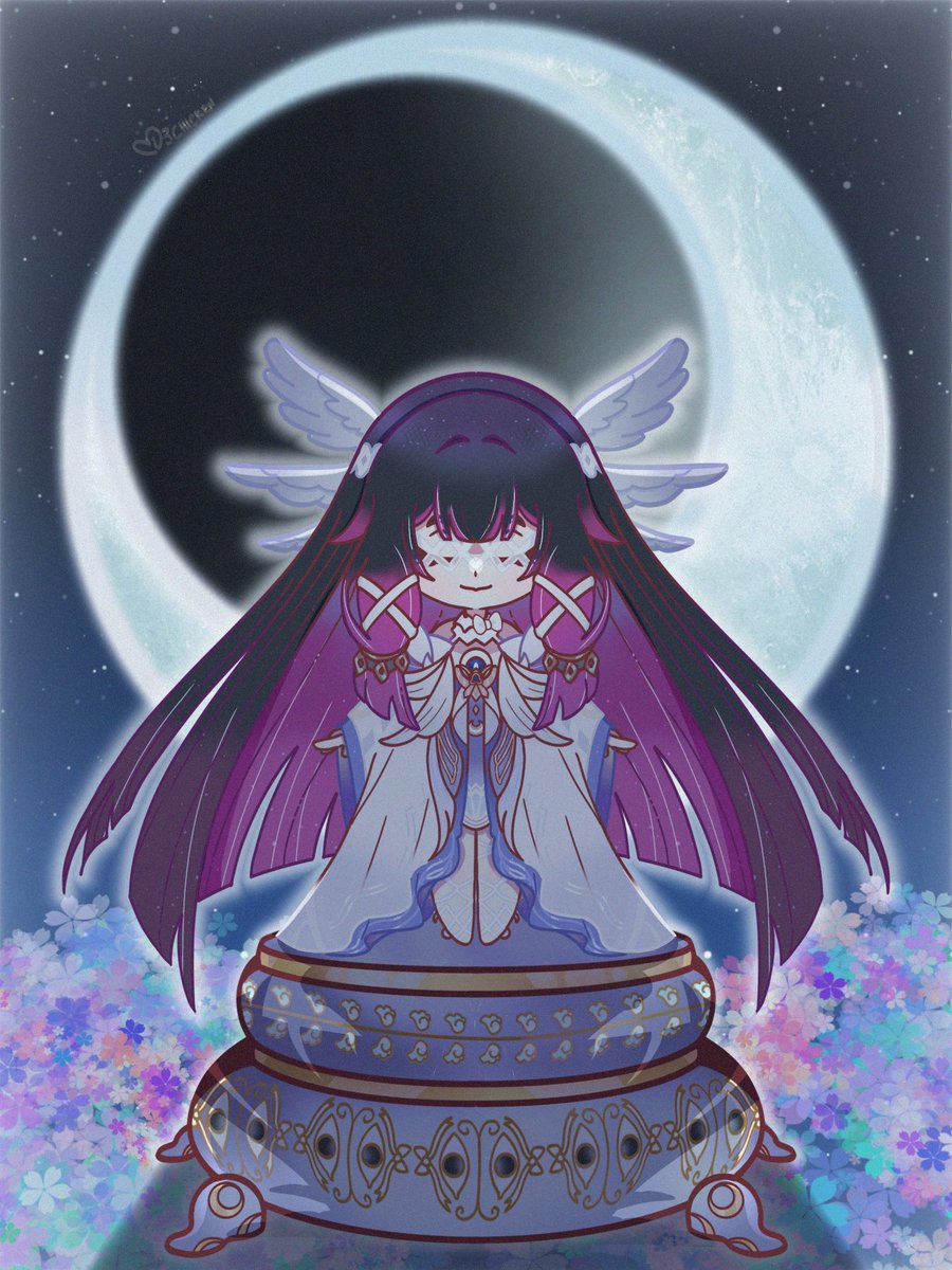 MI3CHICKEN's tweet image. The moon maiden 🌒
#Columbina #原神 #GenshinImpact