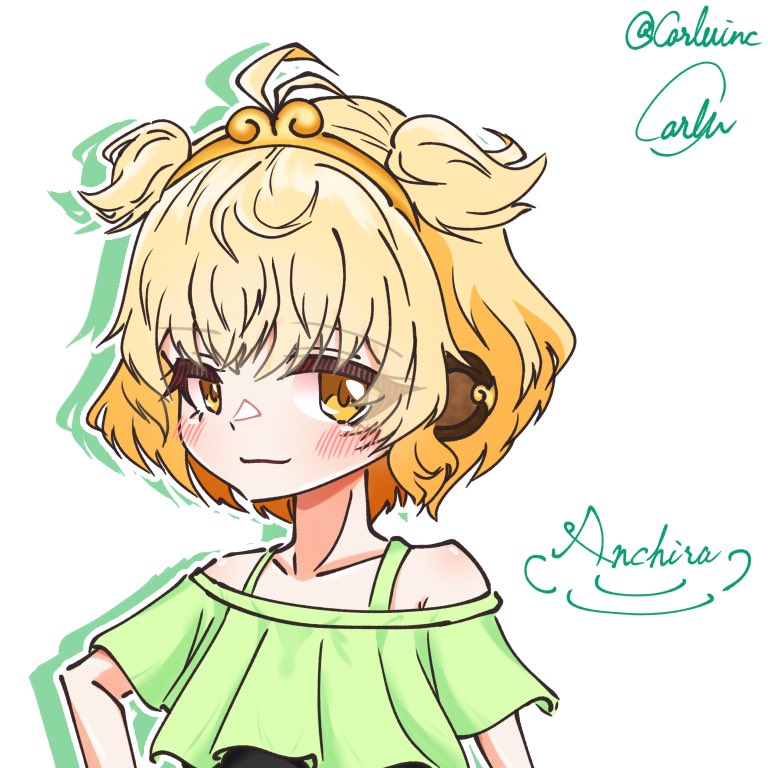 Carluinc's tweet image. #今月描いた絵を晒そう 

アオバめちゃくちゃ頑張った　特に目
