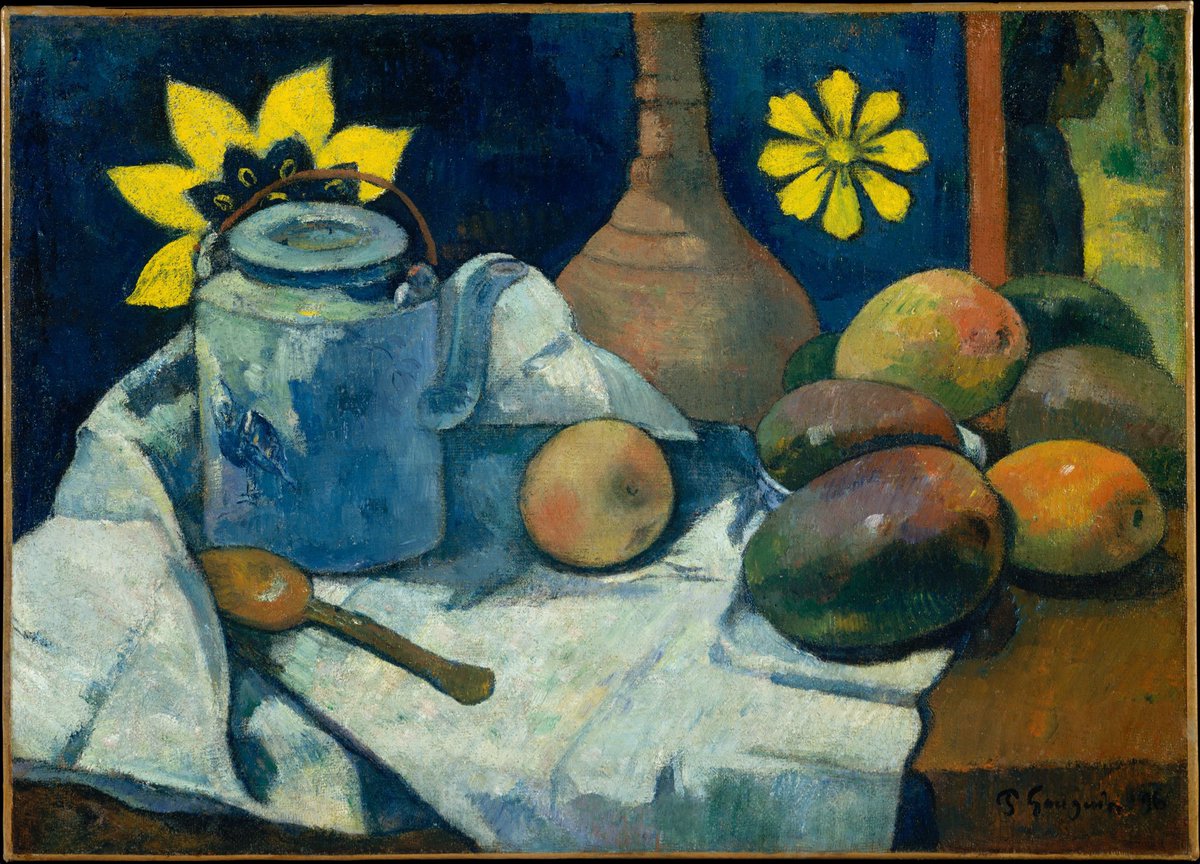 AniSWISSarts's tweet image. Paul #Gauguin - Still Life with Teapot and Fruit, c 1896