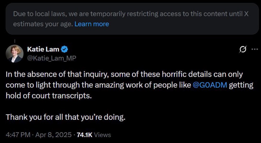 Shire0SeatsTory's tweet image. Under the Online Safety Act grooming gangs have now be scrubbed from the timeline. The person responding below is a Tory MP, the Tory planted the seeds for this. Thanks guys…