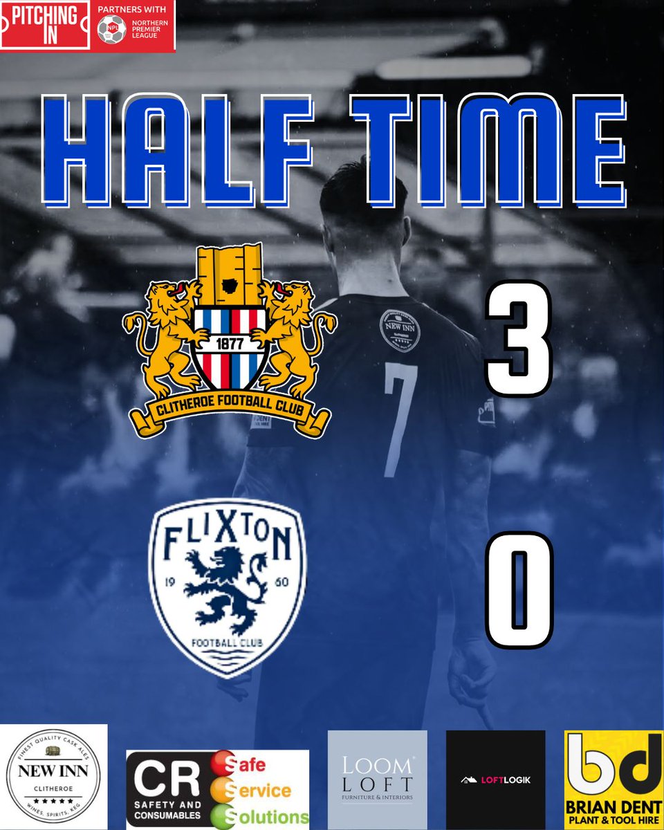 ClitheroeFC's tweet image. βΈοΈ HALF TIME
A lovely first half performance, showing clear strength in attack
π΅ 3-0 βͺ
#ForwardTogether