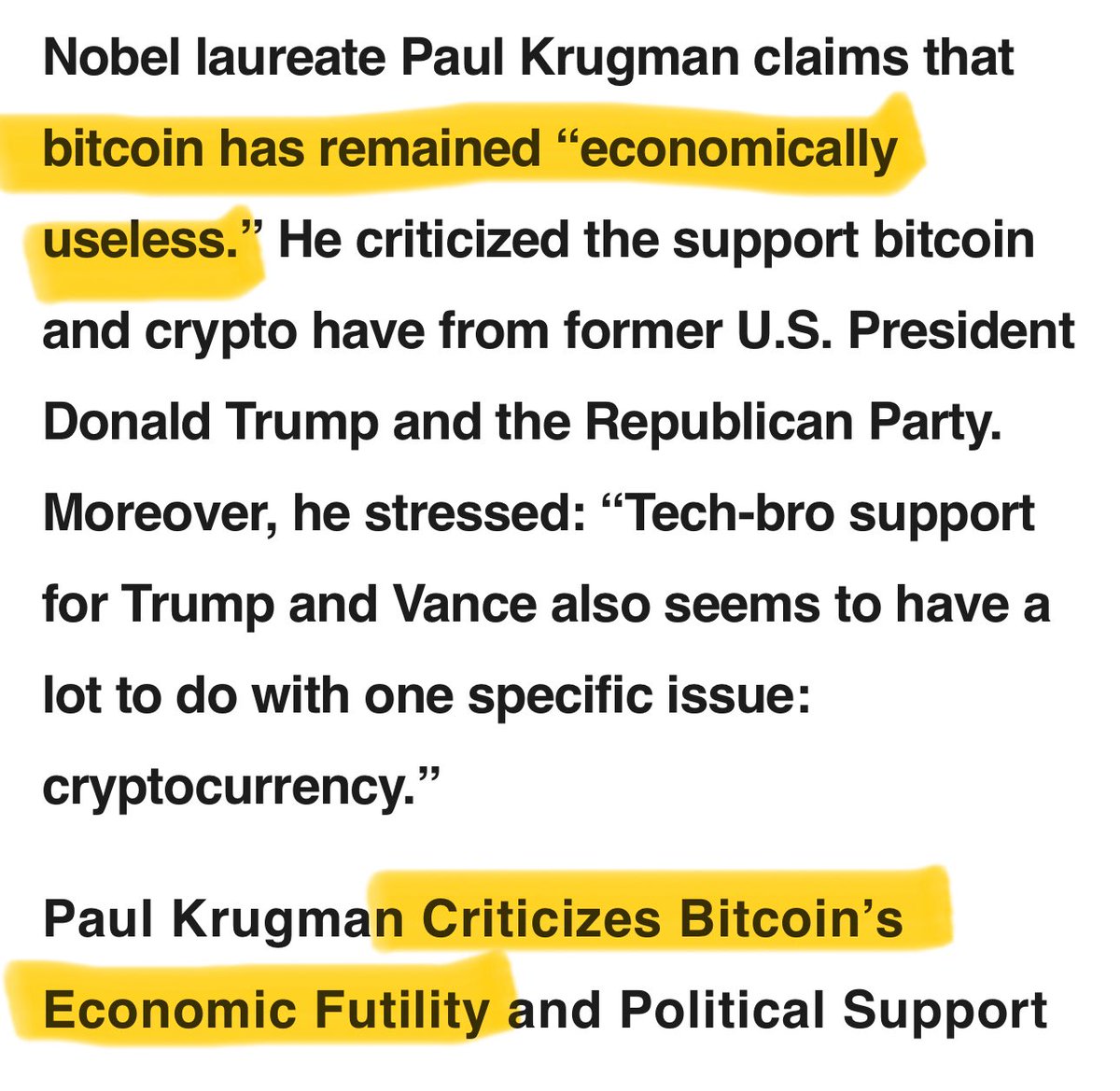 Kellykellam's tweet image. BITCOIN IS NOT PARTISAN. 
BITCOIN BANKS THE UNBANKED.
BITCOIN translates flaws of gov &amp;amp; bad monetary policy for GOOD.

When someone is entirely out of touch w/ reality &amp;amp; co-opted.

Sad when someone with such a voice (like @PeterSchiff ) uses it in such destructive manner to his…