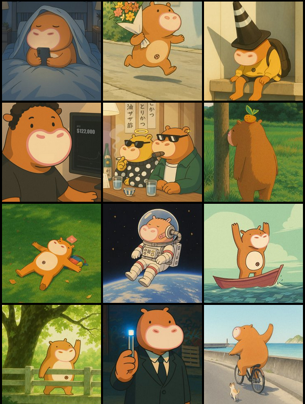 hanshanhk's tweet image. quick weekend challenge for you:
browse the capyfriends gallery and try to find ugly art
spoiler: impossible