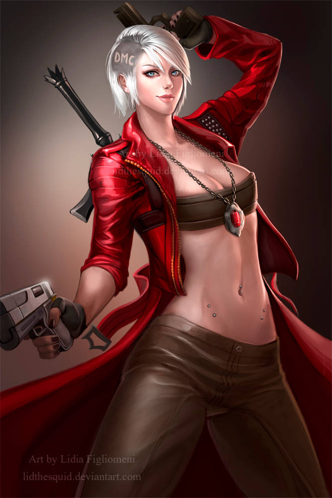 ahl9's tweet image. Female Dante by LidTheSquid #Capcom #DevilMayCry