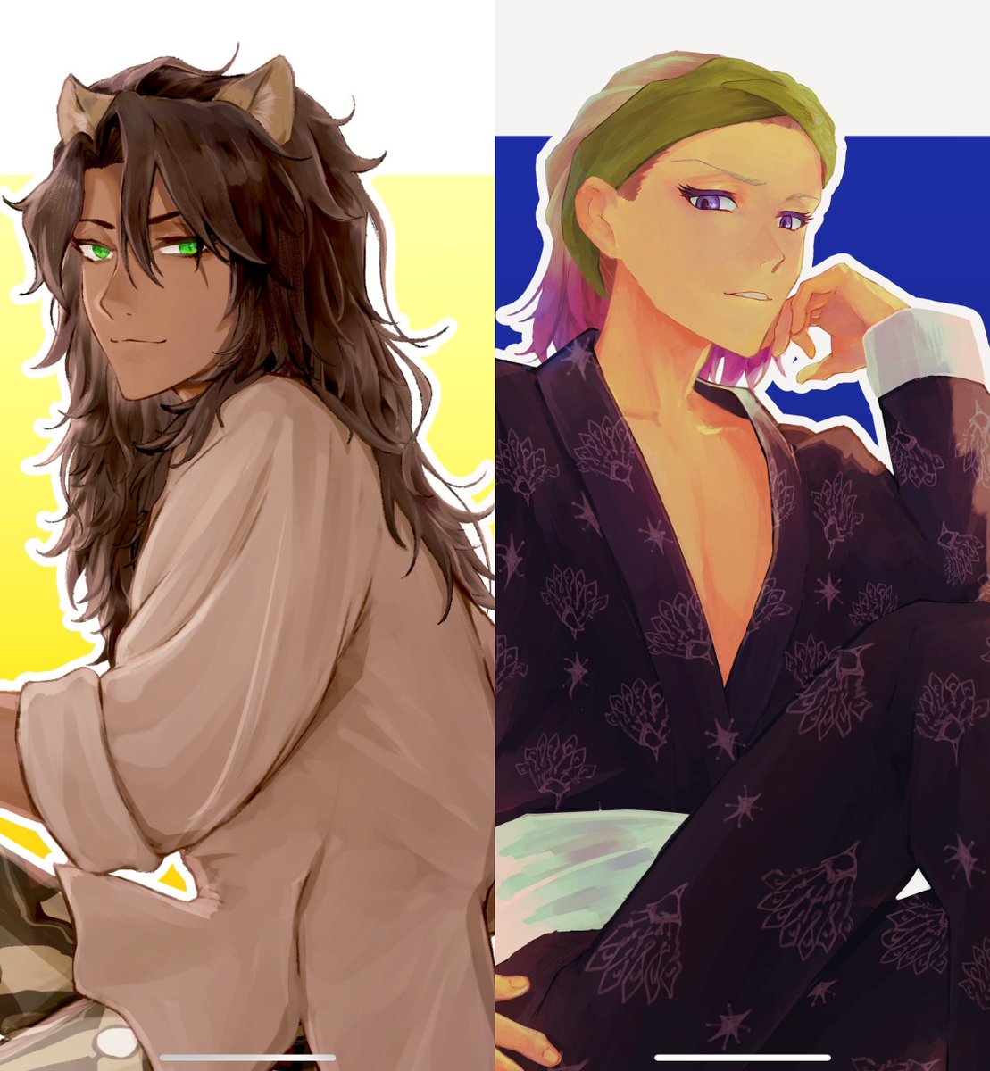 logialley's tweet image. 誕生日絵、🦁👑並べるといい感じ🥰