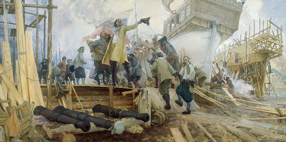 CaesarGI's tweet image. Юрий Кушевский «Постройка в Воронеже флотилии для второго Азовского похода Петром I в 1696 г