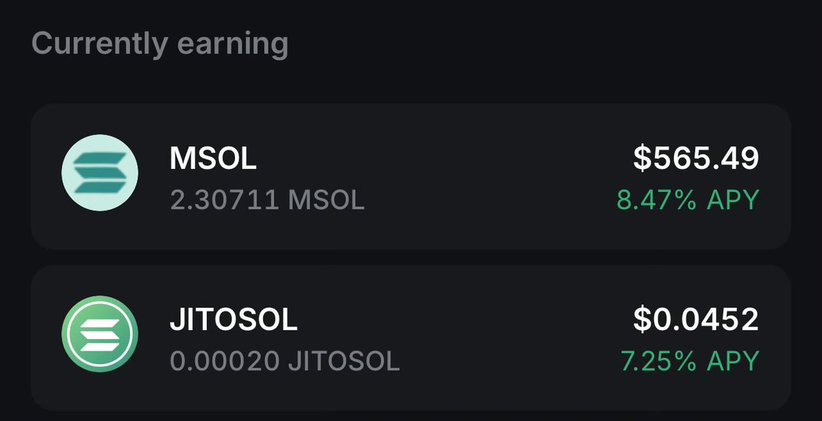0xRiim's tweet image. you can liquid stake your Sol on @infinex for a juicy 8.47% apy
put ya Sol to better use
- swidge between msol, sol and jitosol, with minimal slippage
- earn some yield
Enjoy a seamless experience, w/o having to approve txns in wallets