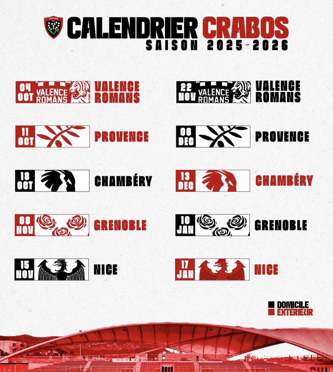 Les Fils de Besagne (@filsdebesagne) on Twitter photo Le calendrier de notre #TeamCrabos pour cette nouvelle saison ❤️🖤<a href="/RCT_Asso/">Rugby Club Toulonnais Association</a> Le calendrier de notre #TeamCrabos pour cette nouvelle saison ❤️🖤<a href="/RCT_Asso/">Rugby Club Toulonnais Association</a>