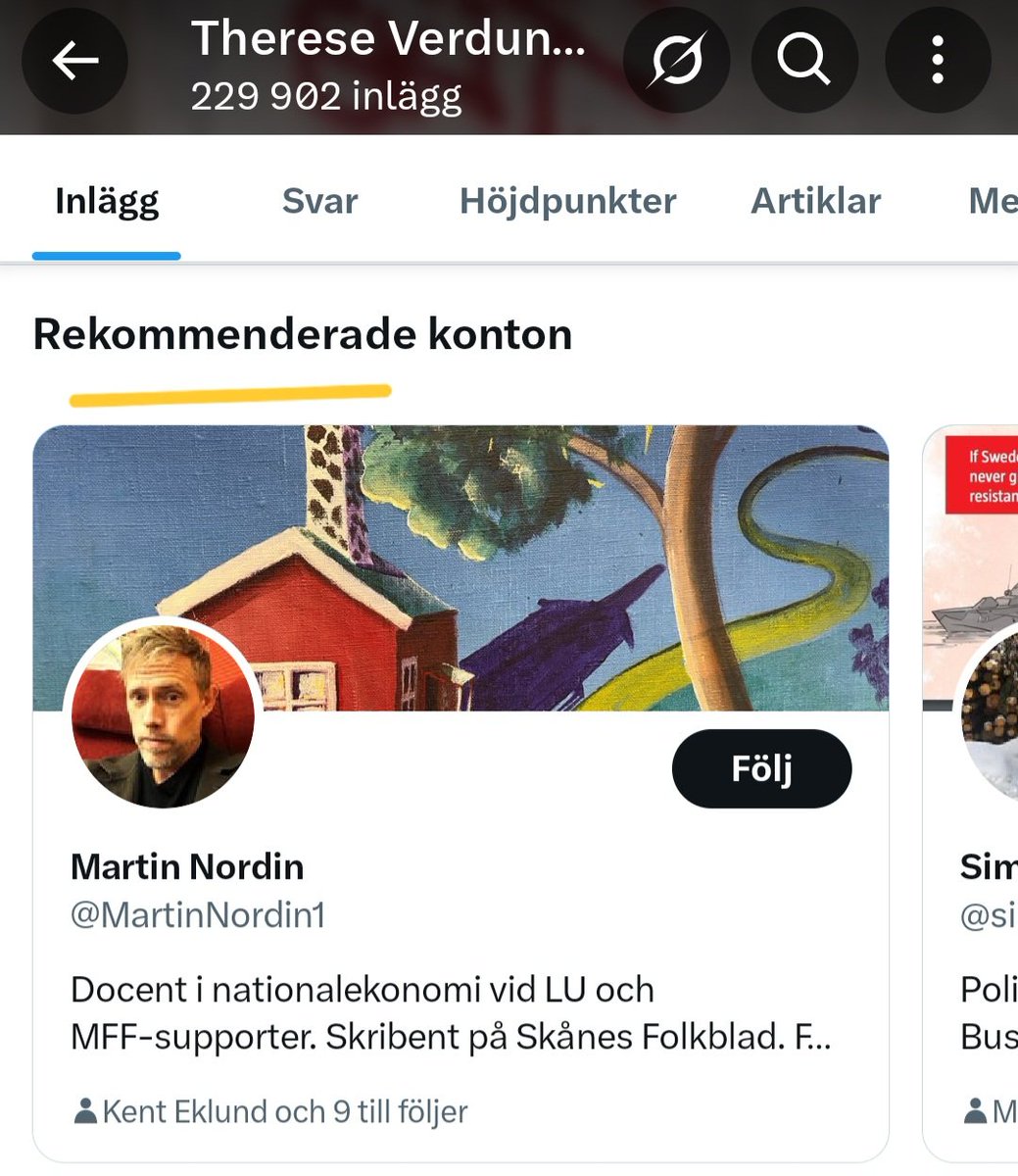 thereseverdun's tweet image. Det är något fel på algoritmen som tar fram de här rekommendationerna.