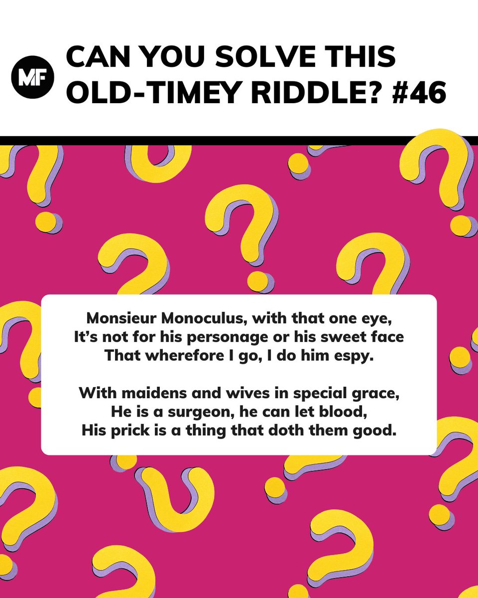 mental_floss's tweet image. The riddle below dates back to 1598—can you figure it out?
Answer here: trib.al/kjoZj4R
